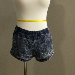 American Apparel Elastic Acid Wash Indigo Shorts